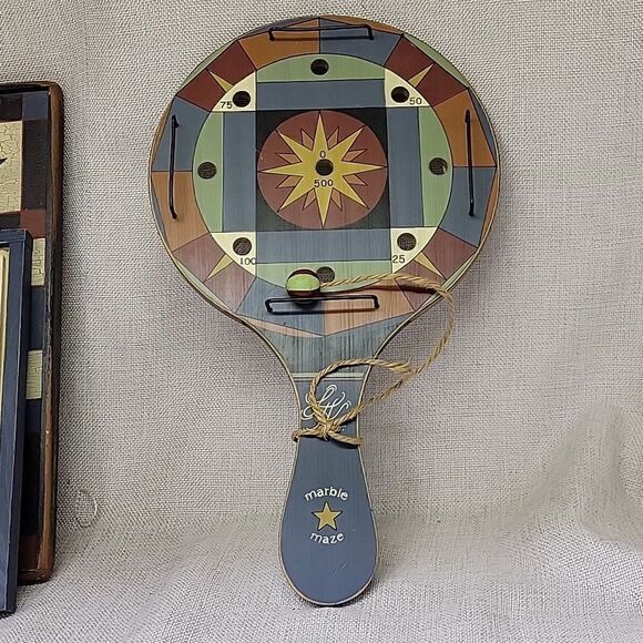 Mini Wooden board games.Parchisi, backgammon, checkers, pick up sticks, Wahoo - Picture 10 of 13